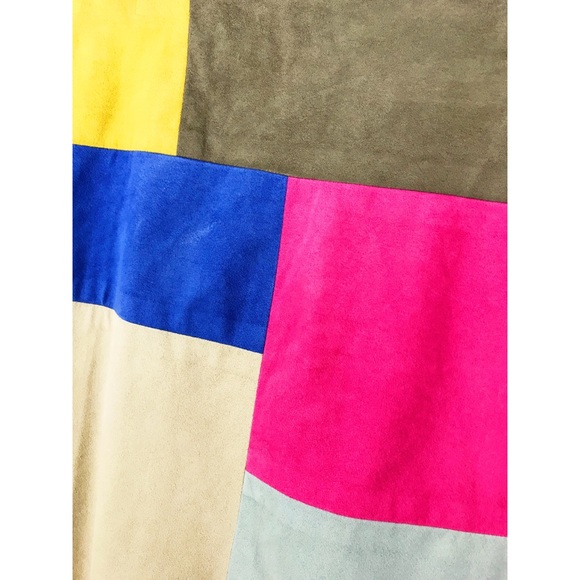 Poleci Ultra Suede Color Block Mini Pencil Skirt - Picture 4 of 5